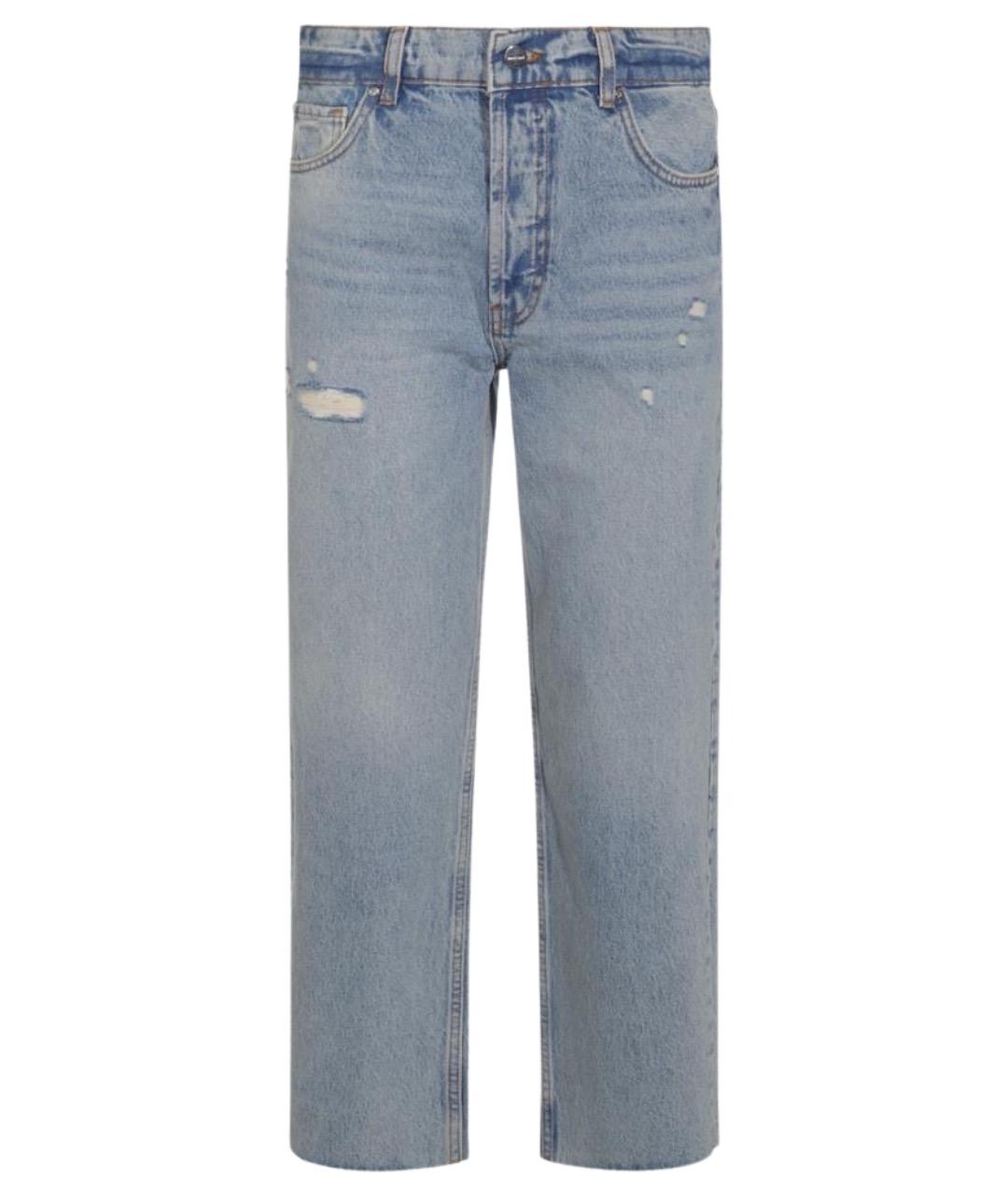 ANINE BING Голубые хлопковые прямые джинсы, фото 1