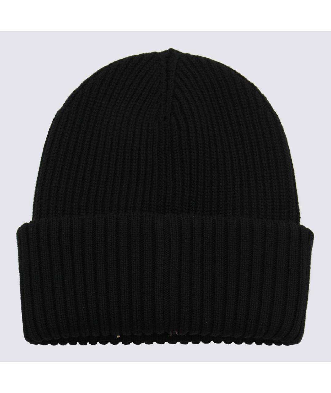 MONCLER Черная шерстяная шапка, фото 2