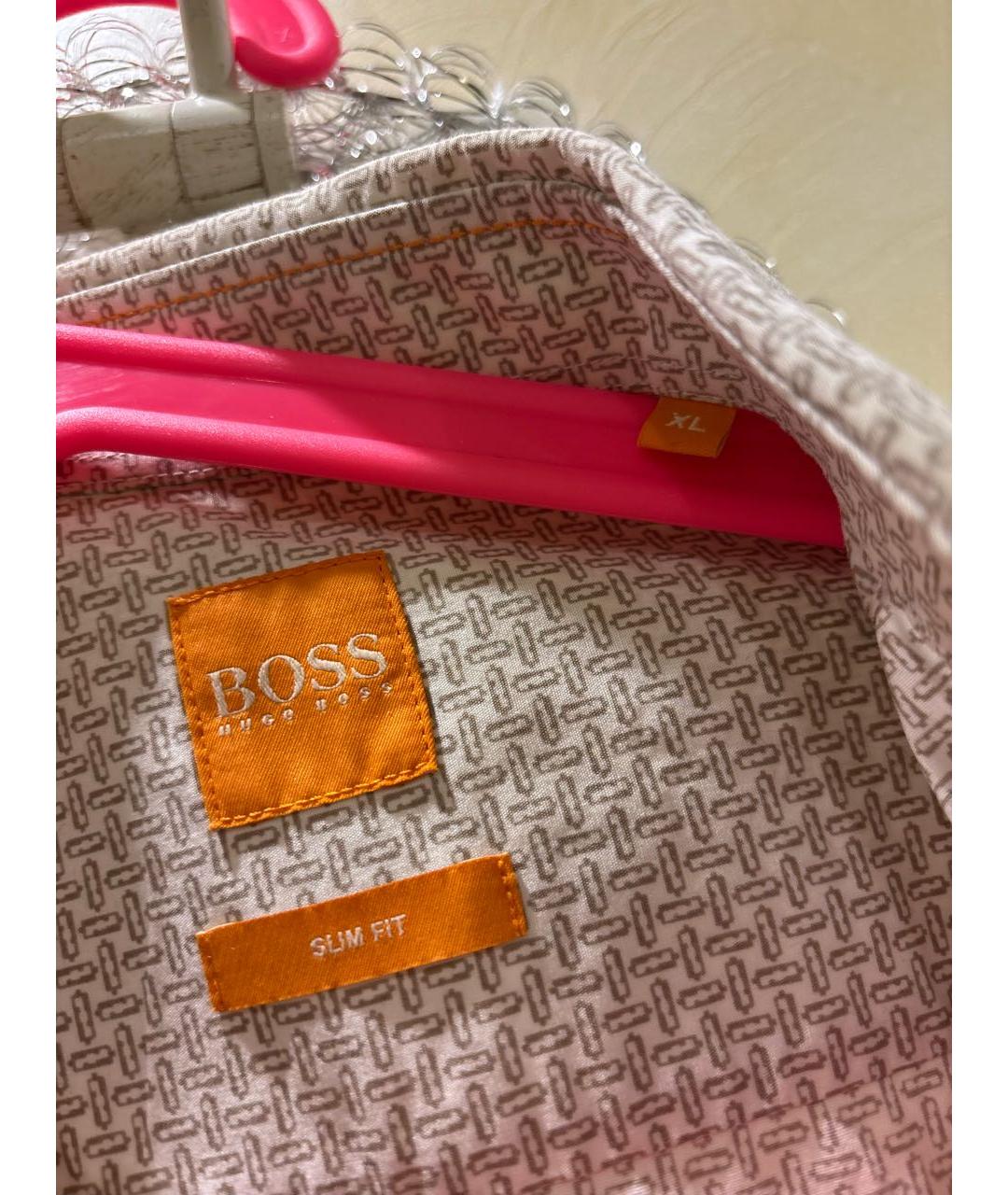 HUGO BOSS Бежевая хлопковая классическая рубашка, фото 6