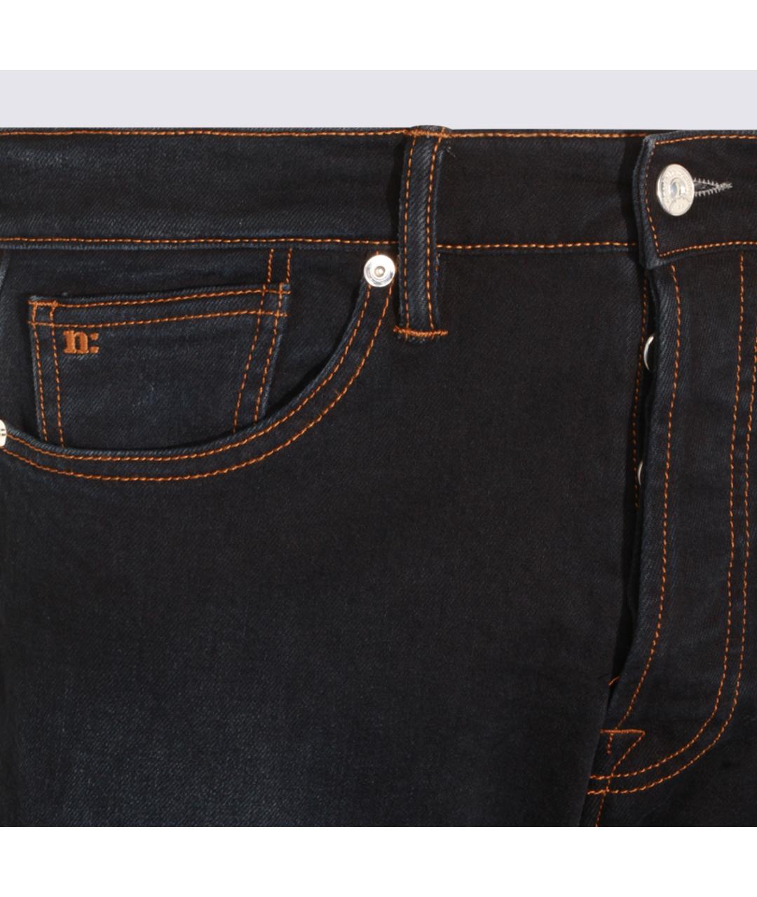 NINE IN THE MORNING Синие хлопковые прямые джинсы, фото 3