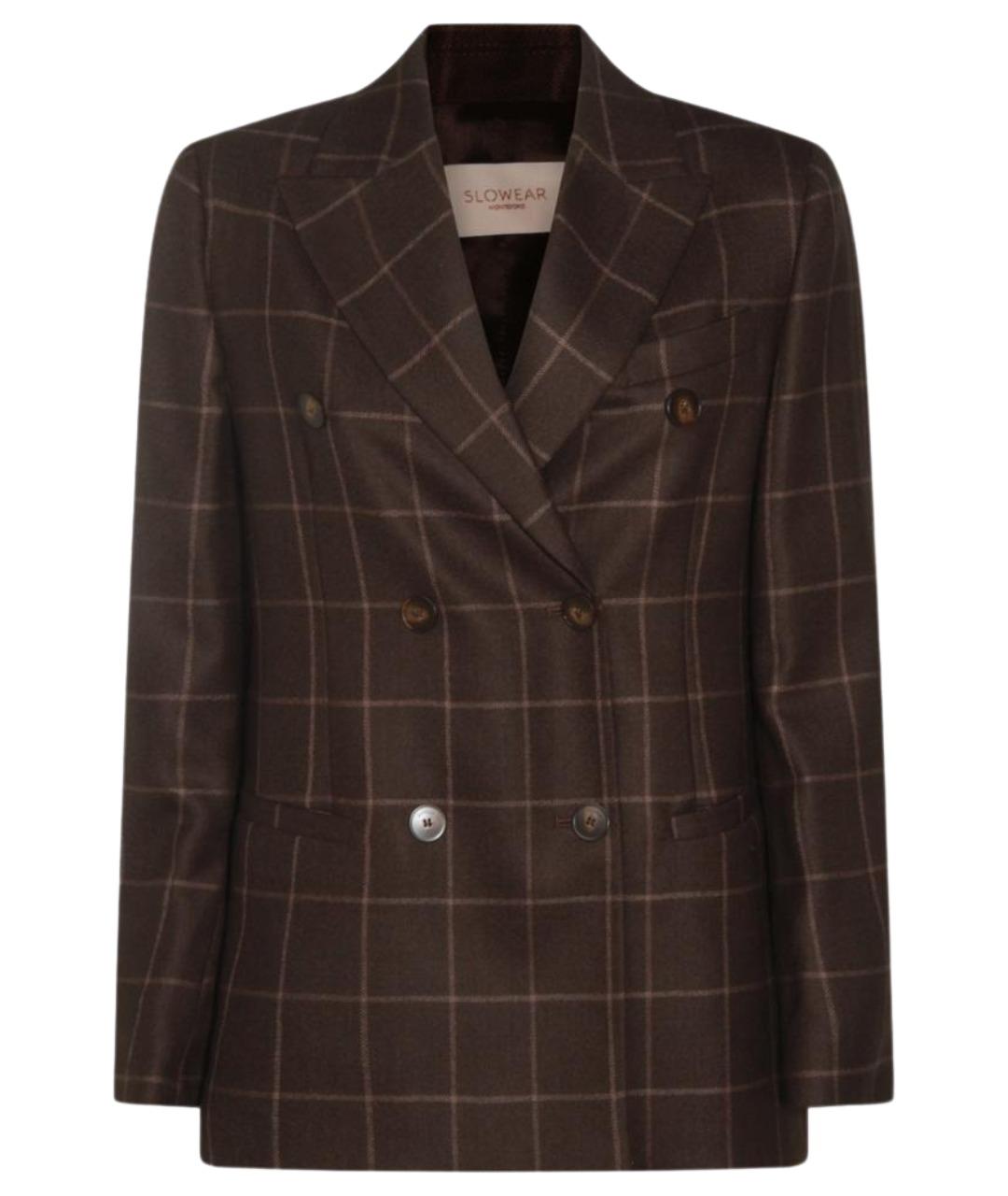 Montedoro Коричневый шерстяной жакет/пиджак, фото 1