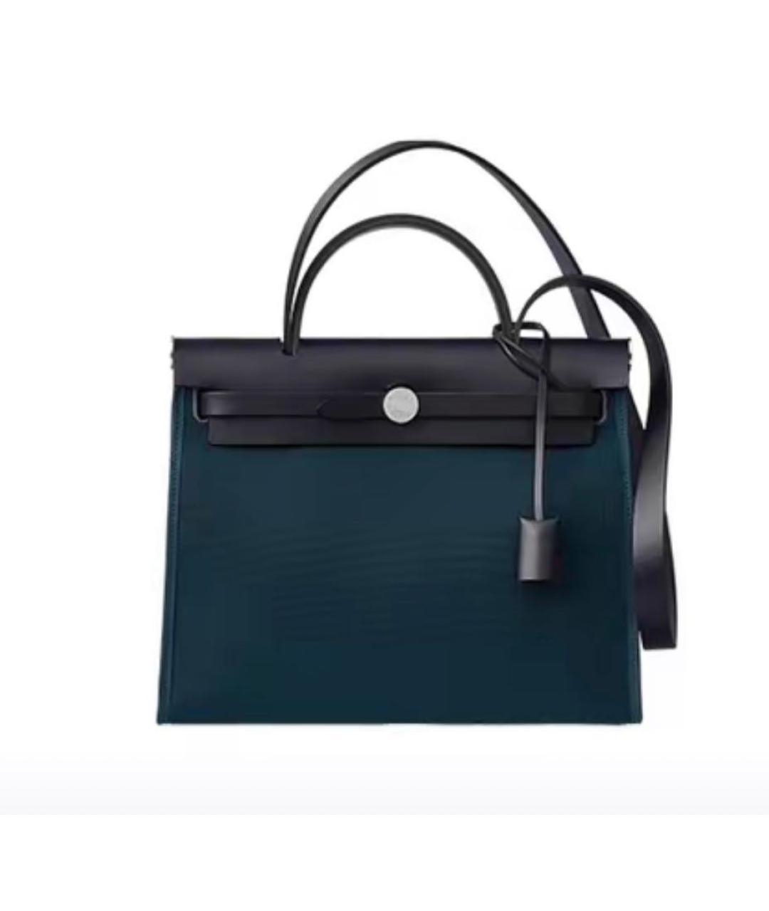 HERMES Бирюзовая сумка с короткими ручками, фото 2