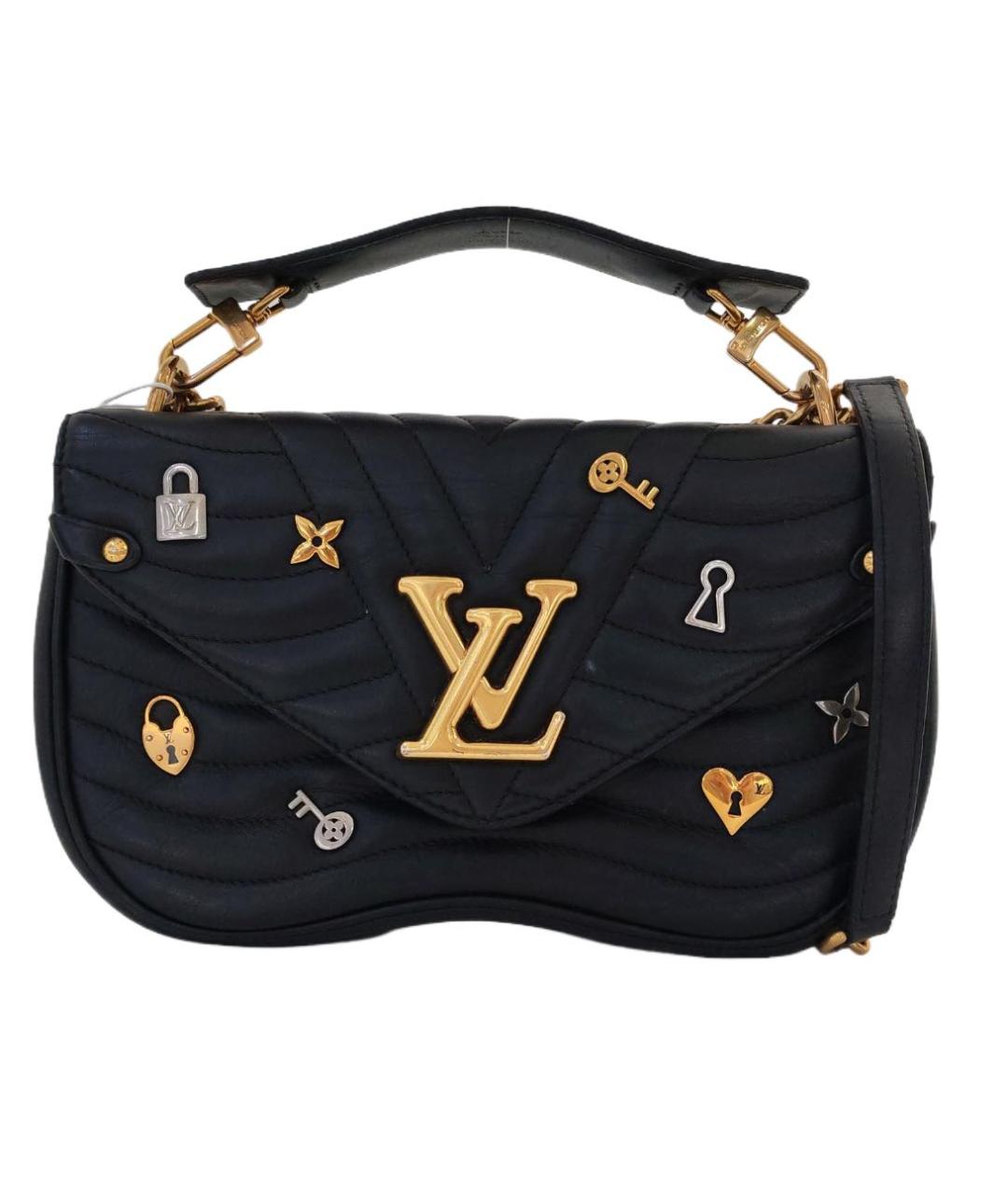 LOUIS VUITTON Черная кожаная сумка через плечо, фото 5