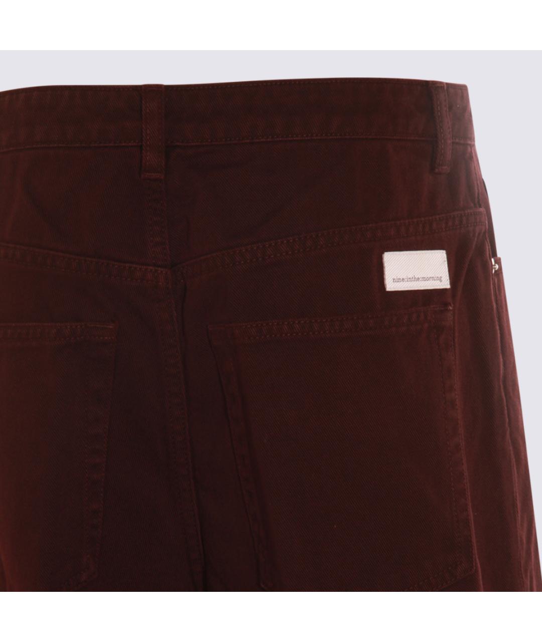 NINE IN THE MORNING Красные хлопковые прямые джинсы, фото 4