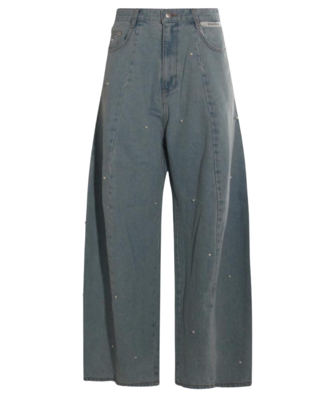 KIMHEKIM Голубые хлопковые прямые джинсы, фото 1
