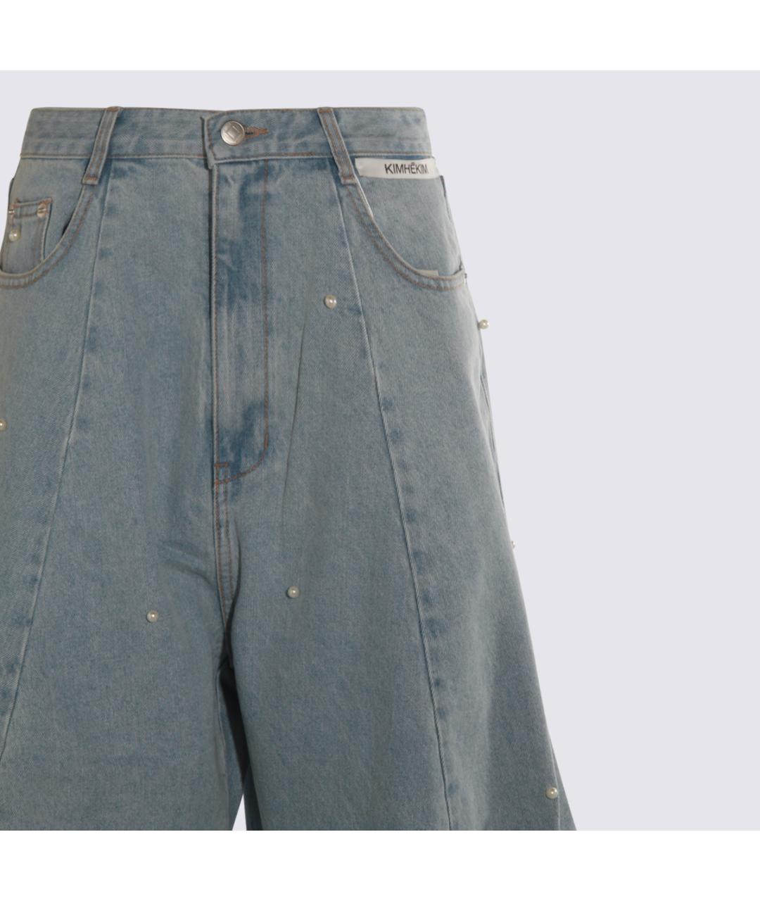 KIMHEKIM Голубые хлопковые прямые джинсы, фото 4