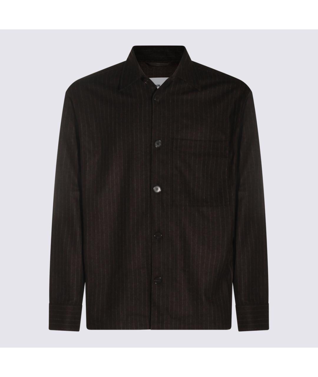 NN.07 Коричневая шерстяная кэжуал рубашка, фото 5