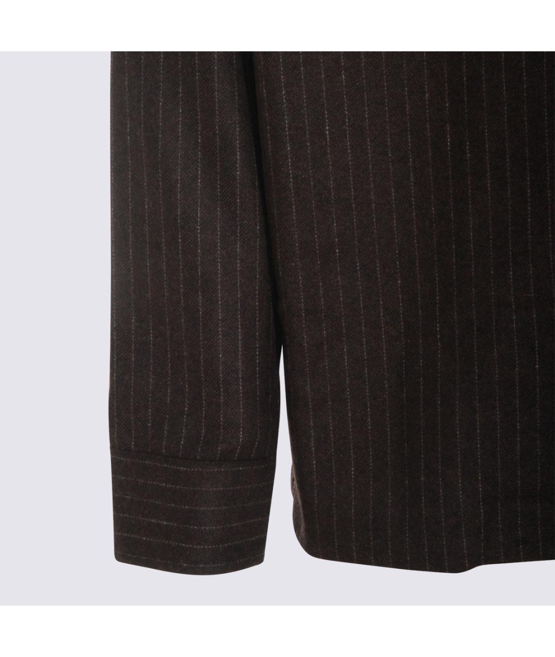 NN.07 Коричневая шерстяная кэжуал рубашка, фото 4