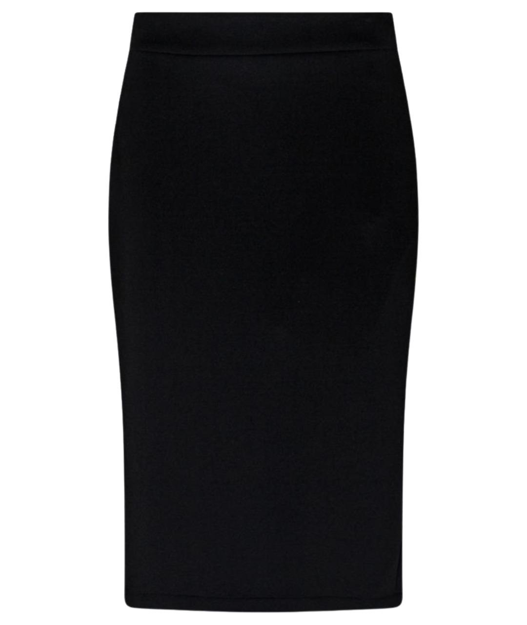 MONCLER Черная синтетическая юбка миди, фото 1