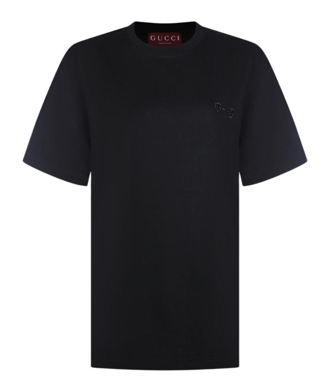 GUCCI Черная хлопковая футболка, фото 1