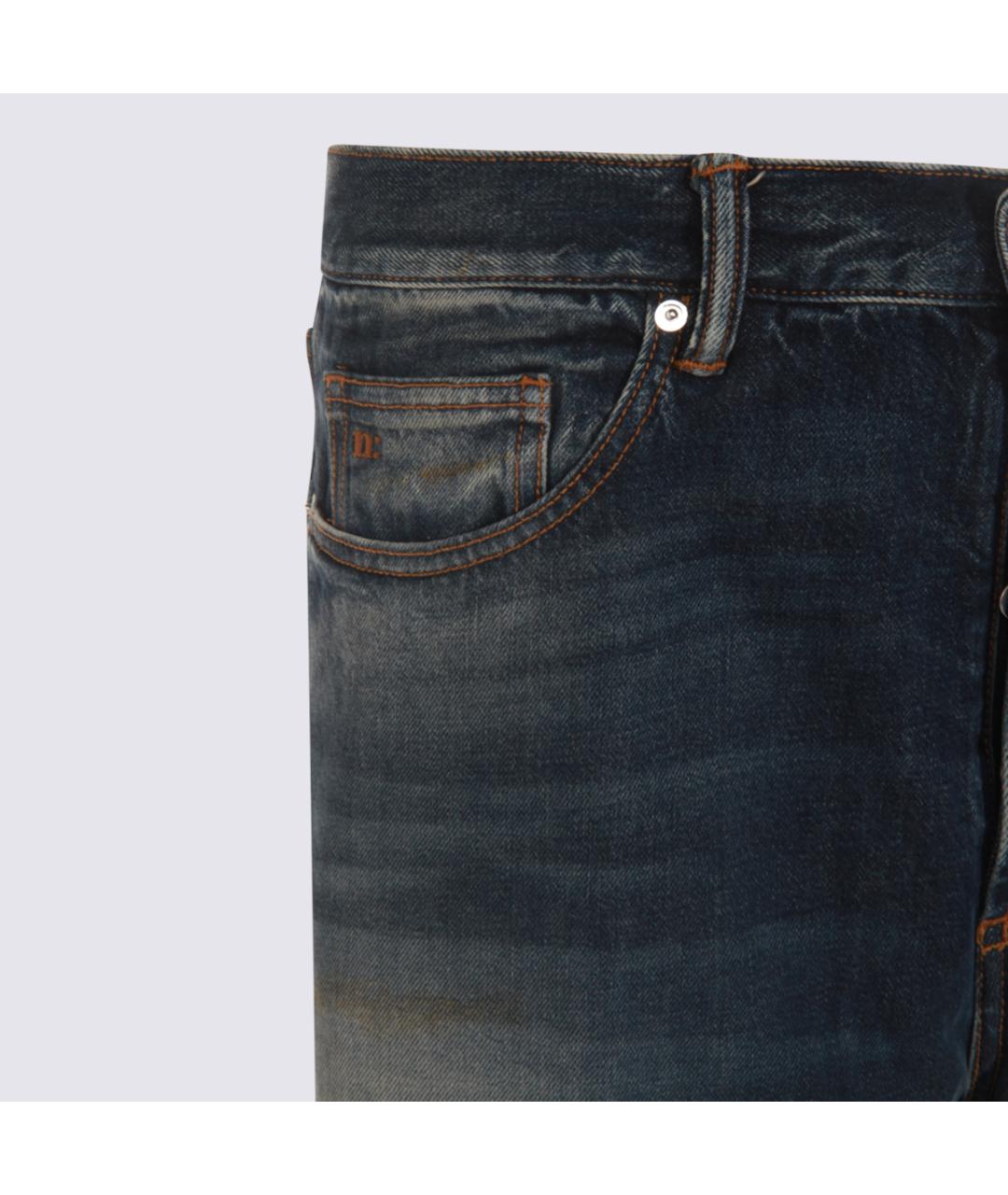 NINE IN THE MORNING Синие хлопковые прямые джинсы, фото 3