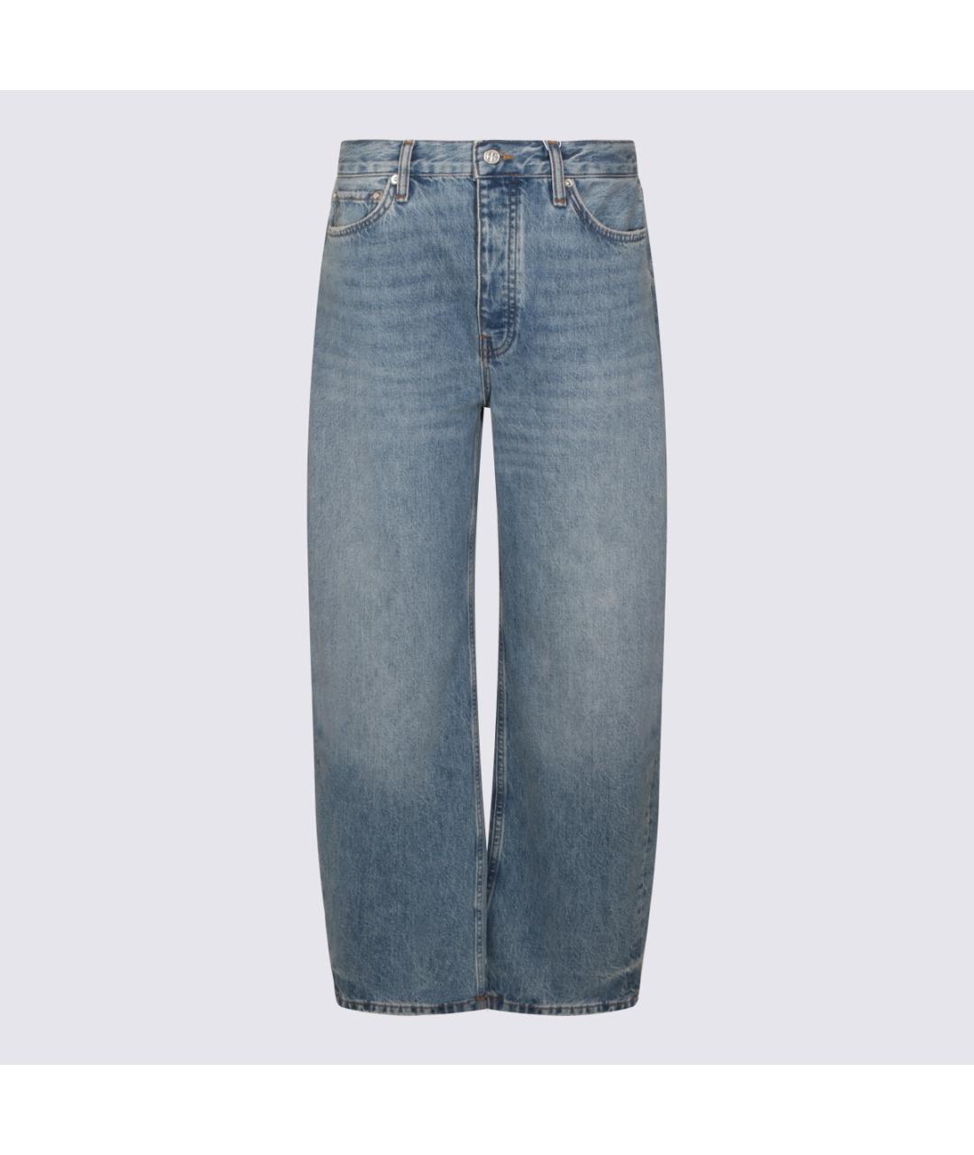 ANINE BING Синие хлопковые прямые джинсы, фото 4