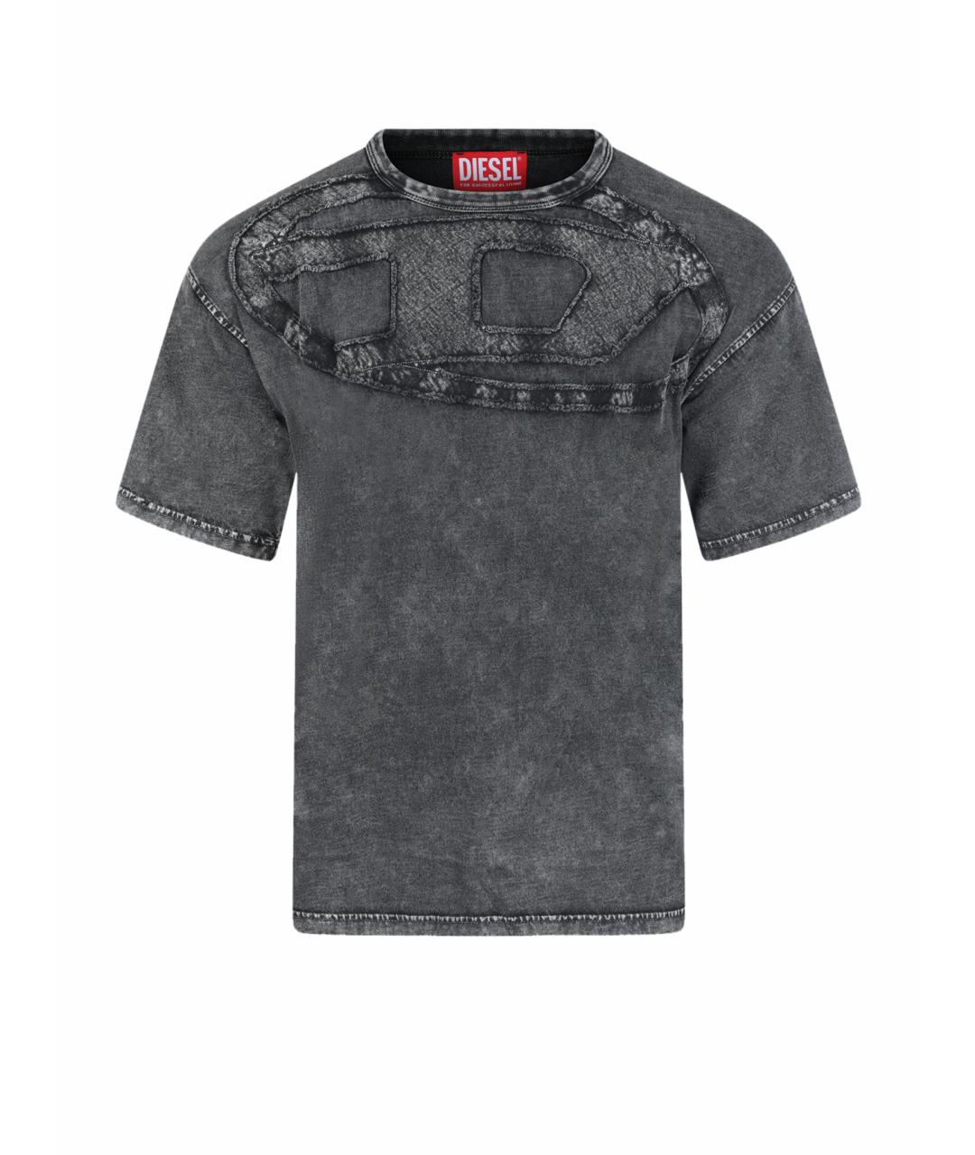 DIESEL Серая хлопковая футболка, фото 1