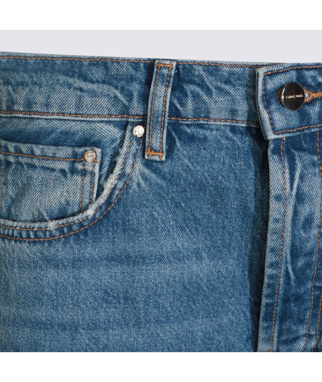 ANINE BING Синие хлопковые прямые джинсы, фото 3