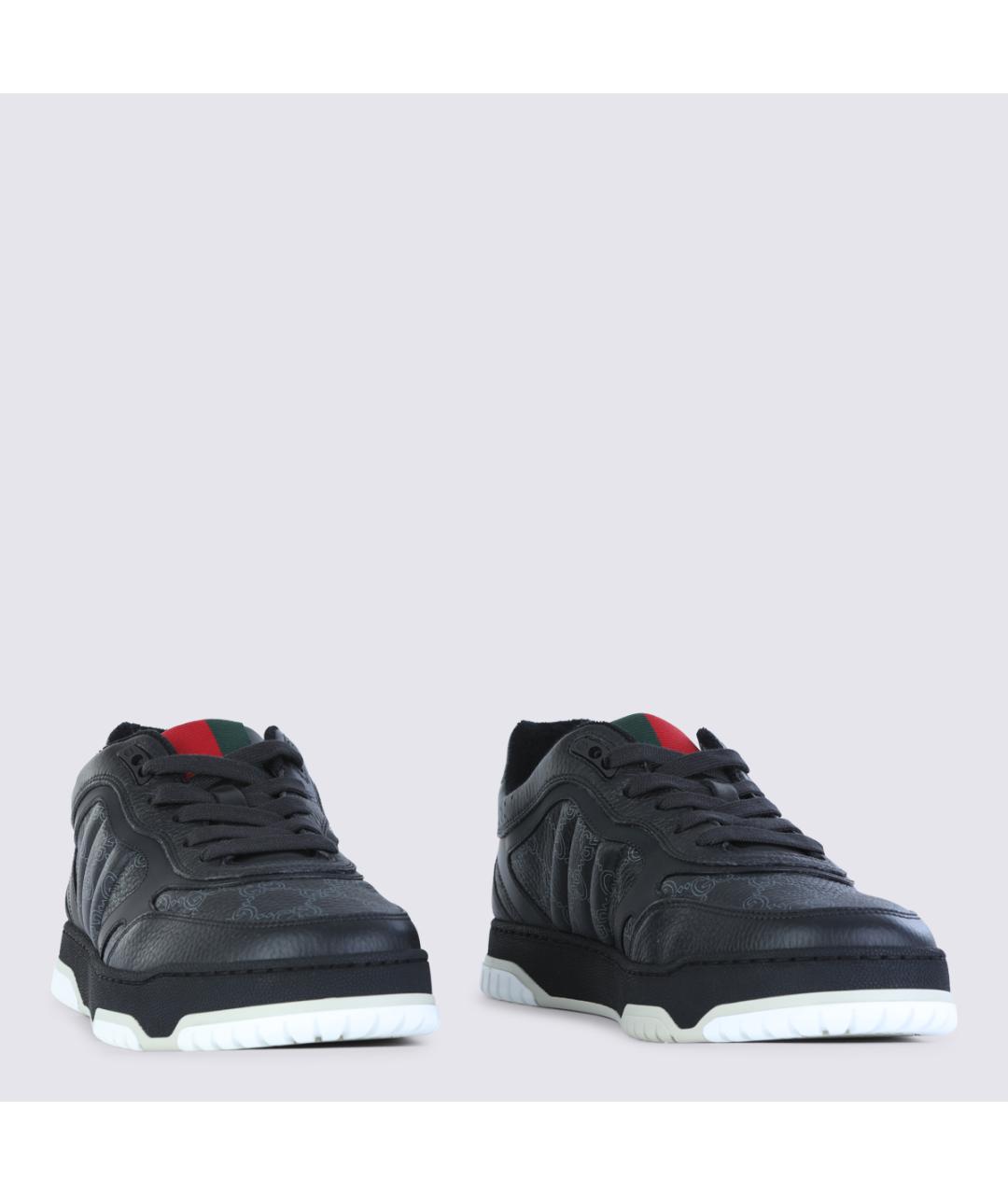 GUCCI Черные кожаные низкие кроссовки / кеды, фото 2