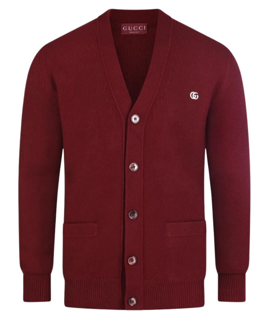 GUCCI Красный шерстяной кардиган, фото 1