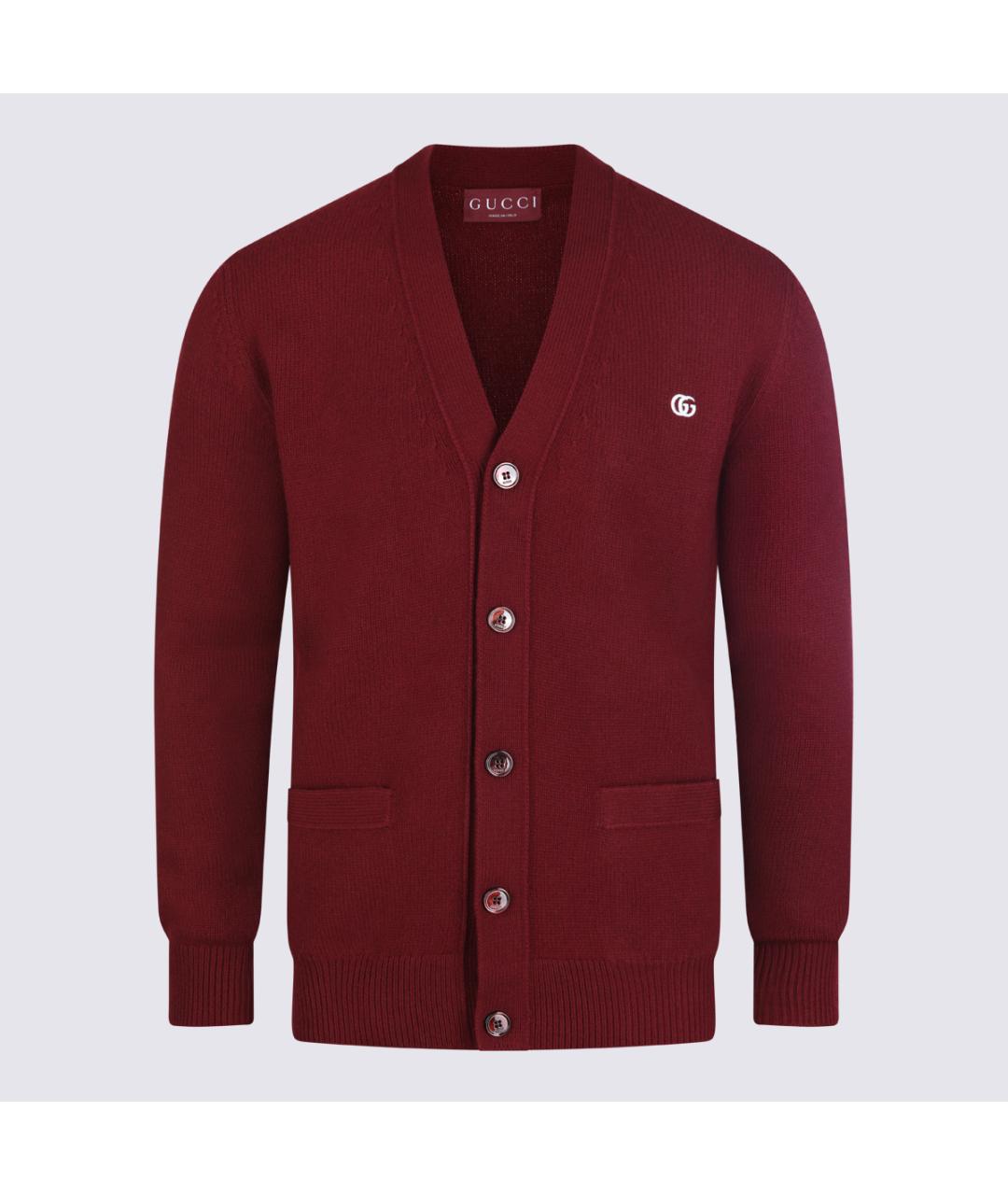 GUCCI Красный шерстяной кардиган, фото 4
