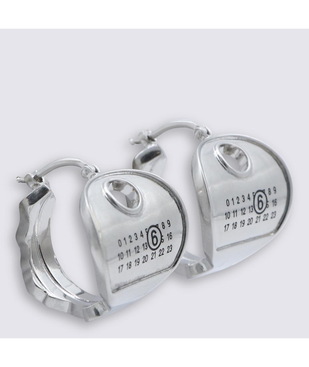 MM6 MAISON MARGIELA Серебряные металлические серьги, фото 3