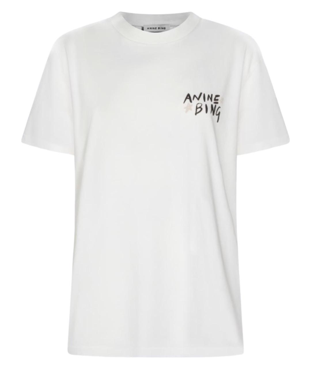 ANINE BING Белая хлопковая футболка, фото 1