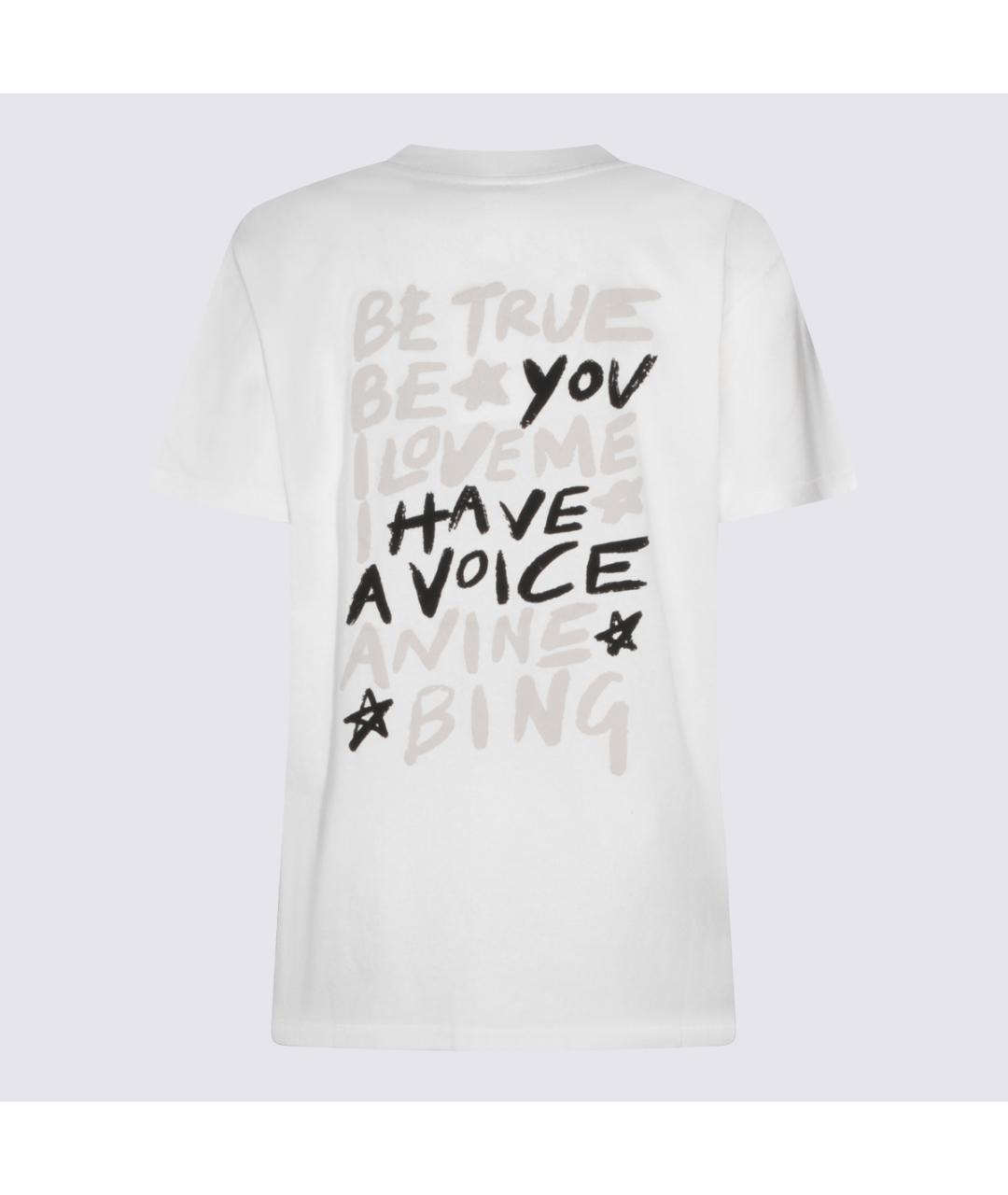 ANINE BING Белая хлопковая футболка, фото 2