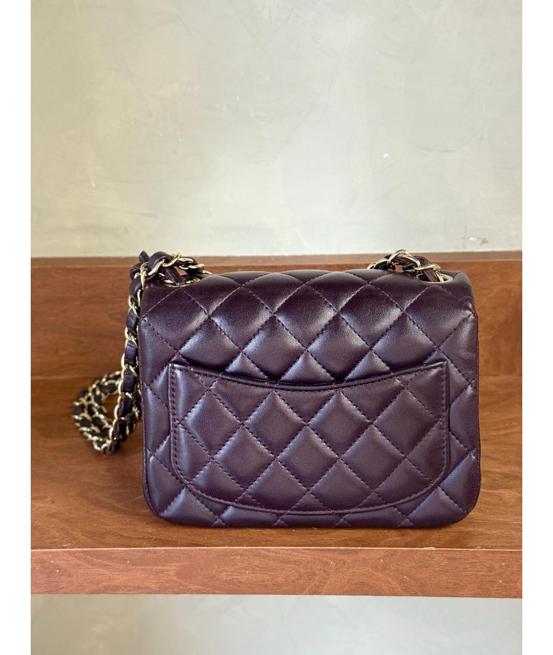 CHANEL Фиолетовая кожаная сумка через плечо, фото 5