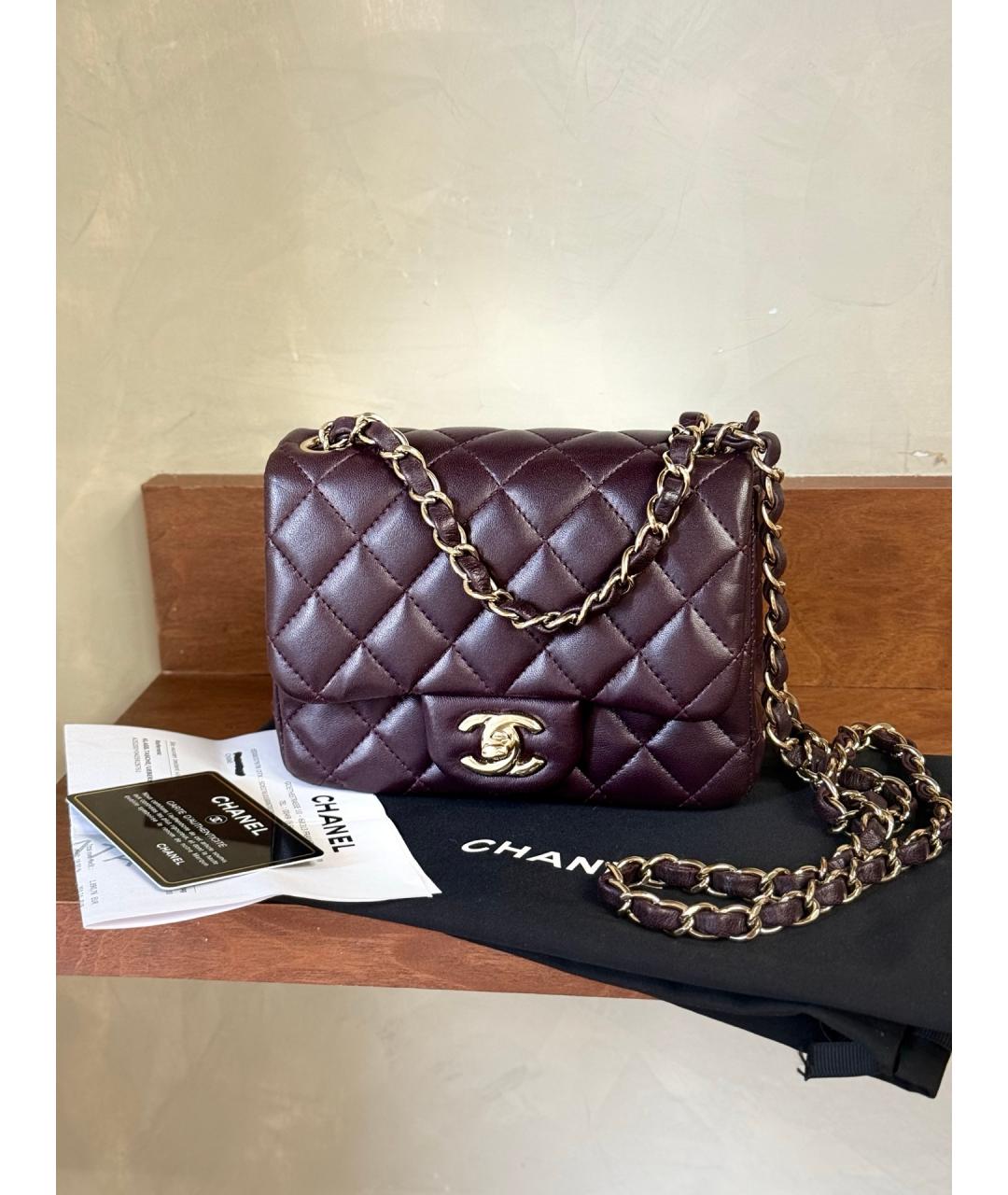 CHANEL Фиолетовая кожаная сумка через плечо, фото 10