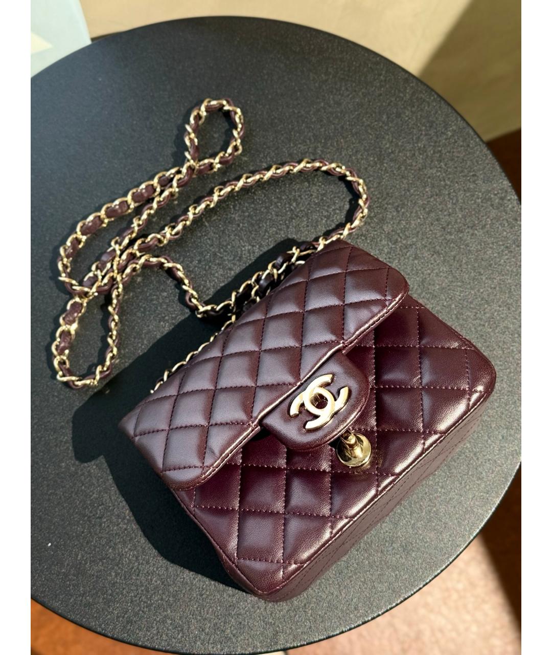 CHANEL Фиолетовая кожаная сумка через плечо, фото 8