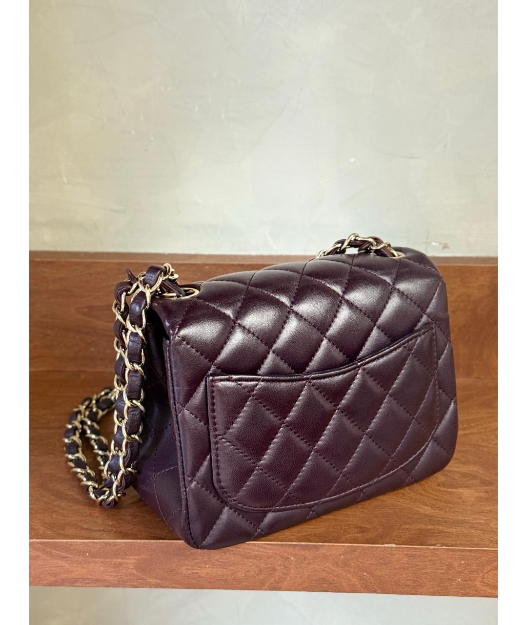 CHANEL Фиолетовая кожаная сумка через плечо, фото 7