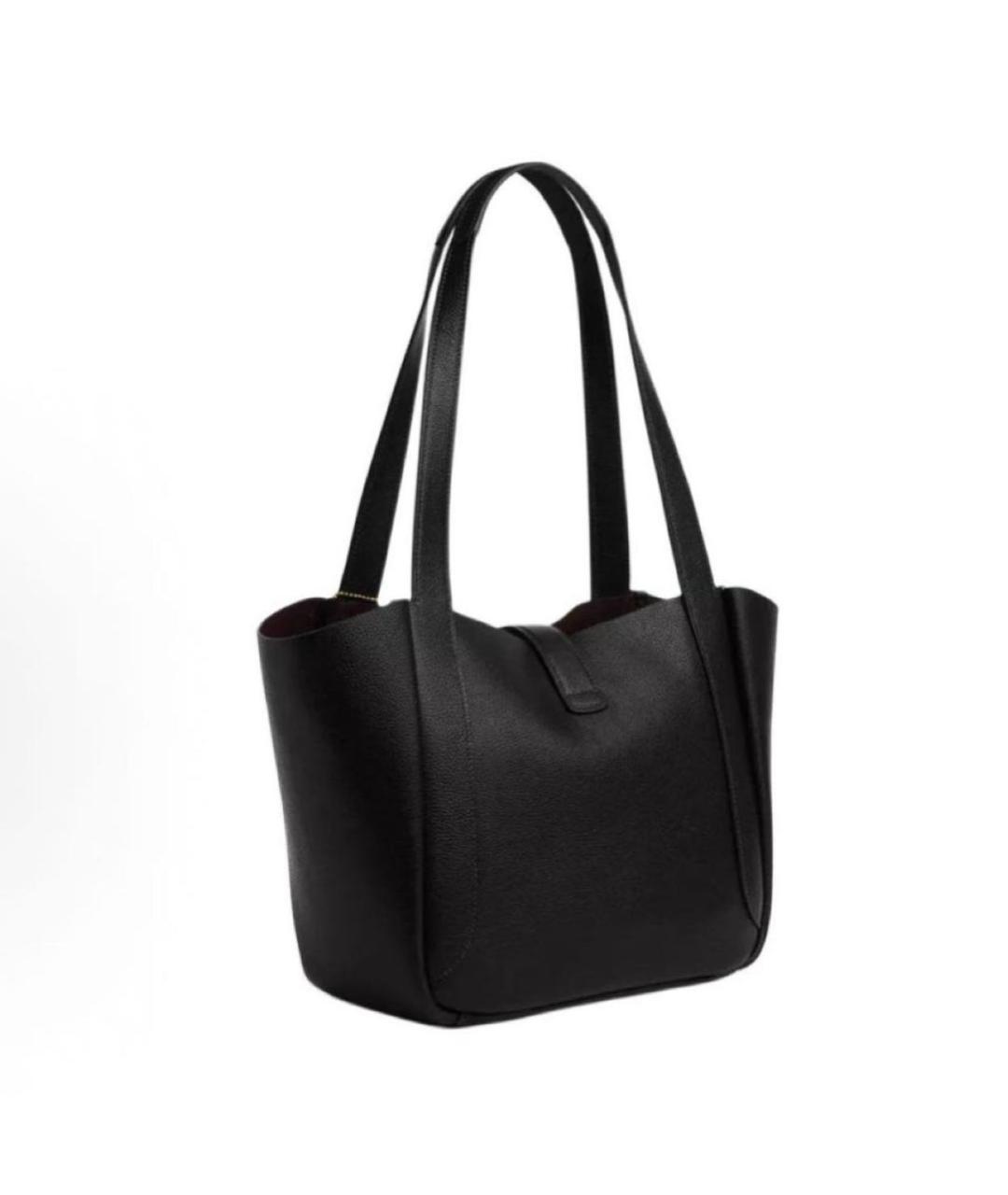 COACH Черная кожаная сумка с короткими ручками, фото 2