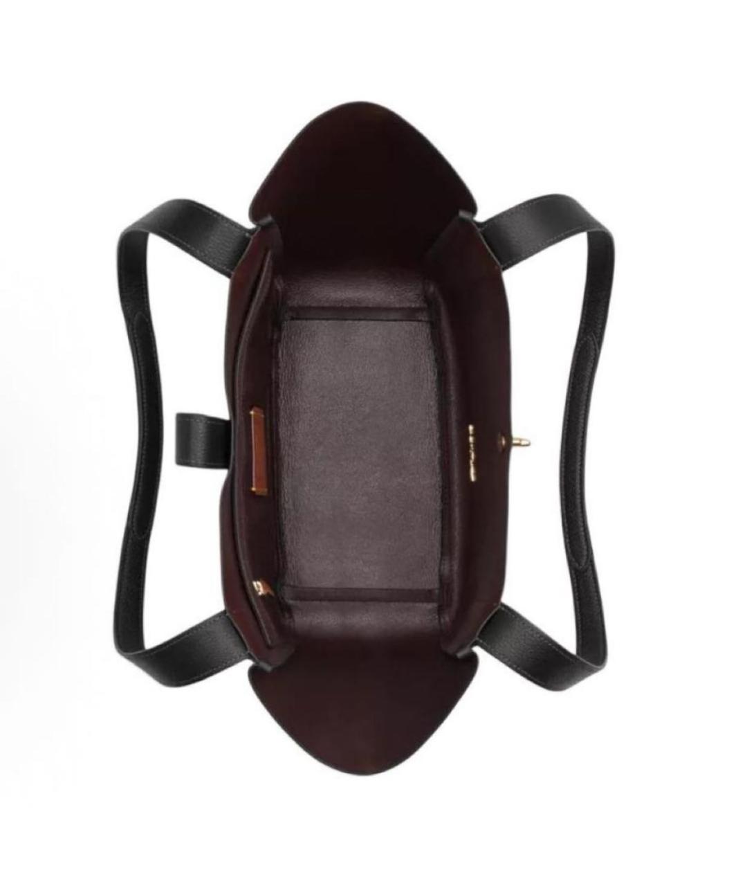 COACH Черная кожаная сумка с короткими ручками, фото 3