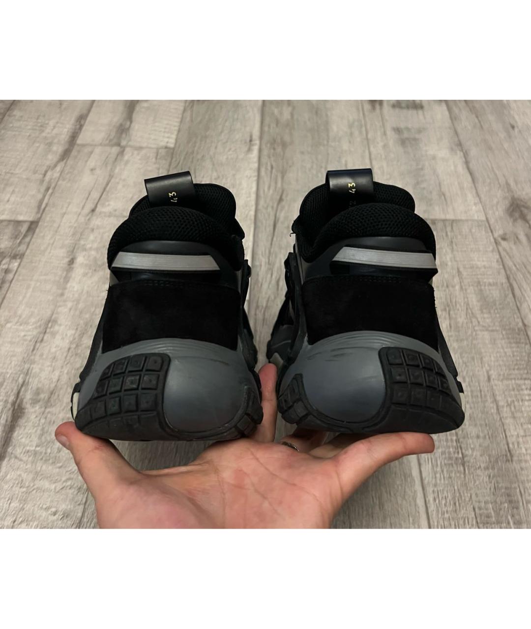 VALENTINO Черные текстильные низкие кроссовки / кеды, фото 8