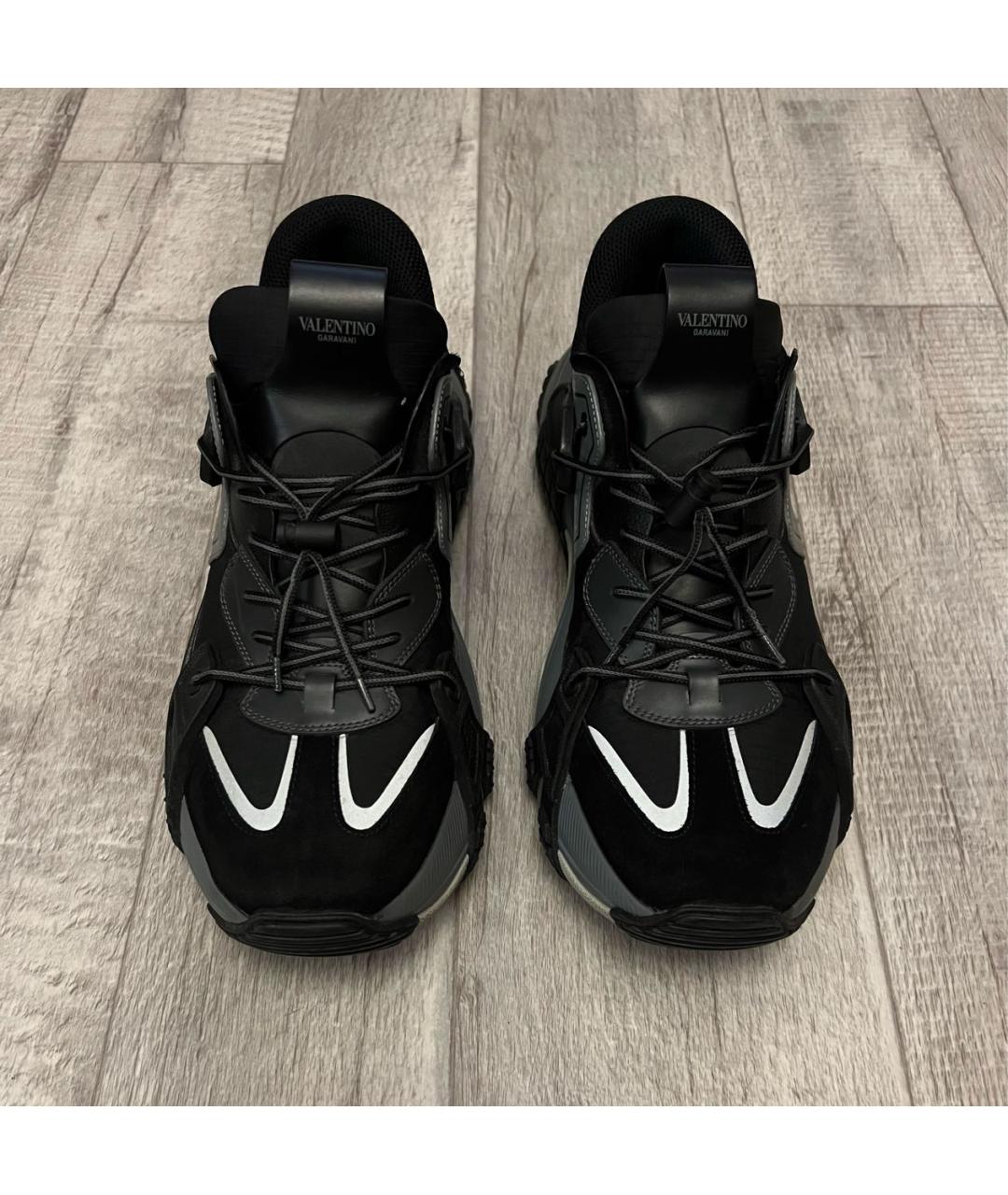 VALENTINO Черные текстильные низкие кроссовки / кеды, фото 3