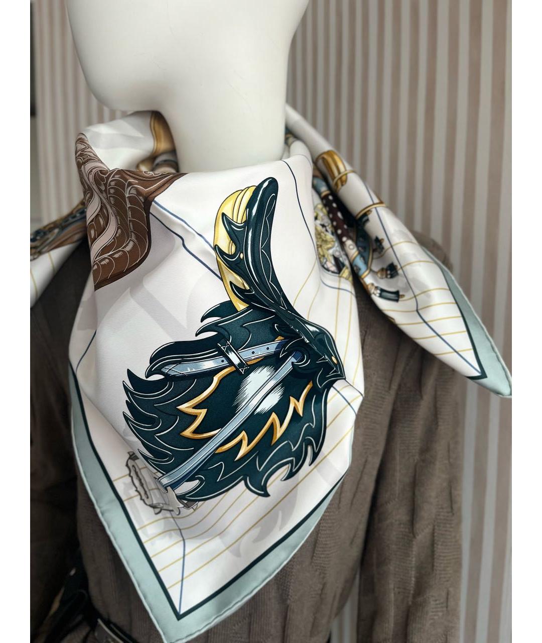 HERMES Мульти шелковый платок, фото 2