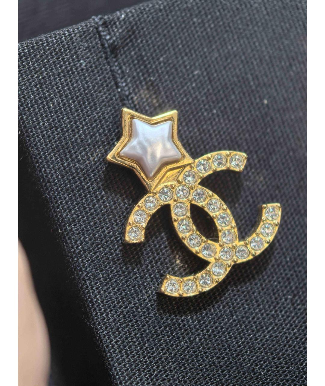 CHANEL Золотые металлические серьги, фото 3