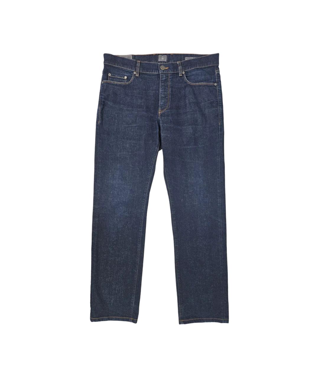 ZZEGNA Синие хлопковые прямые джинсы, фото 8