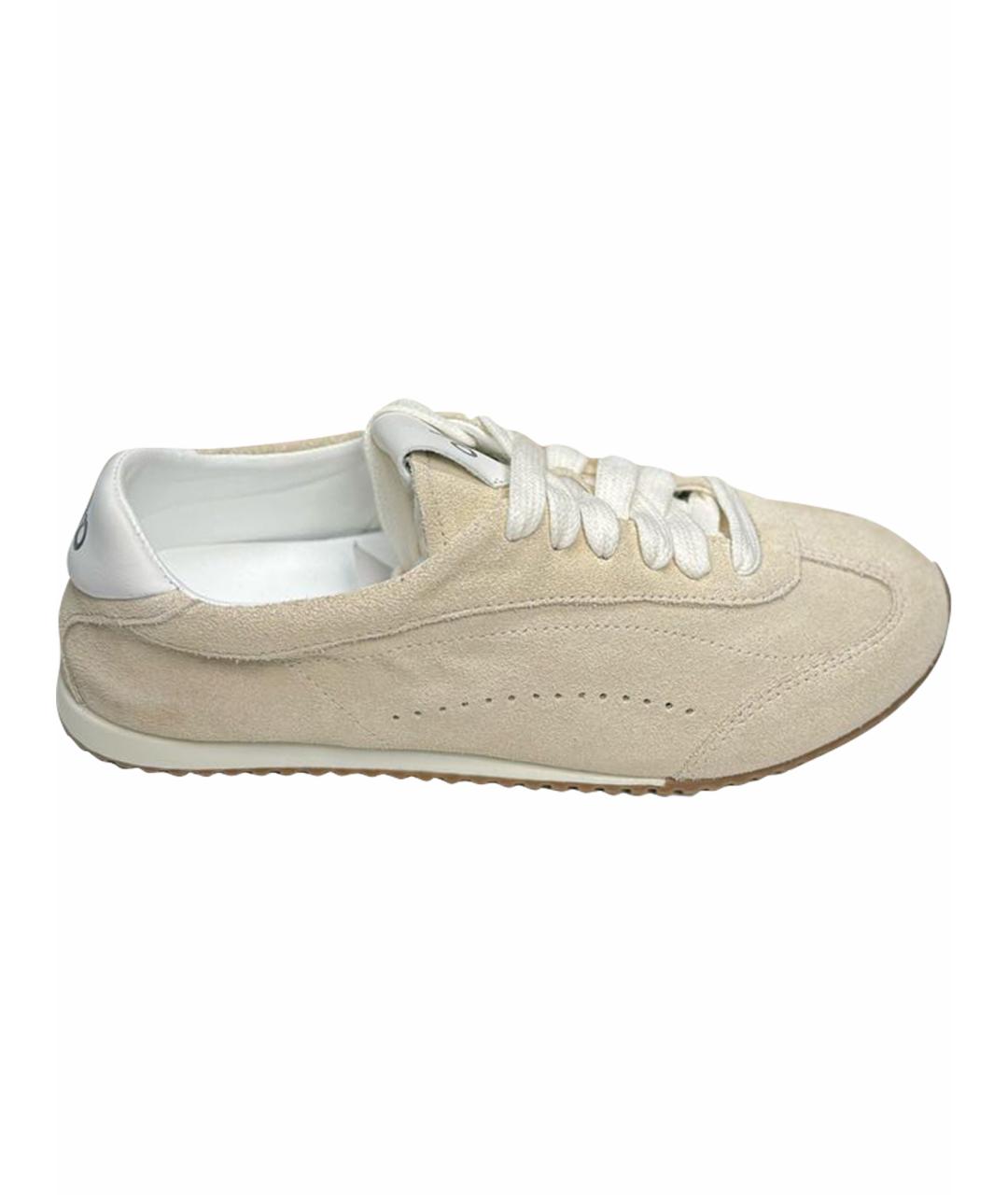 ALO YOGA Бежевые замшевые кеды, фото 1