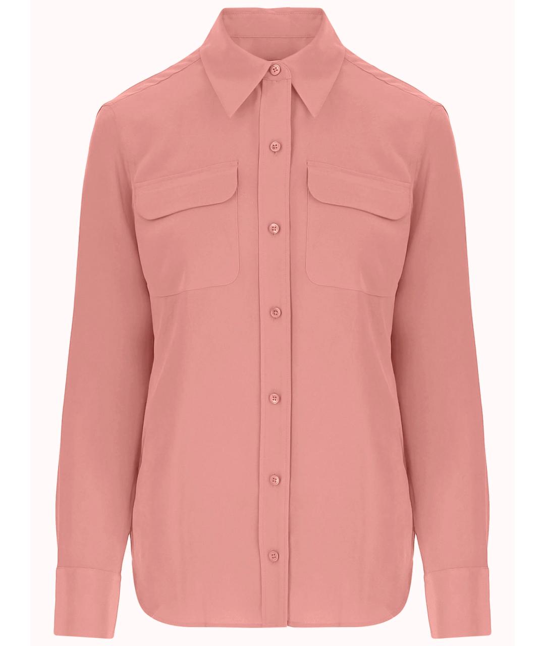 EQUIPMENT Розовая шелковая рубашка, фото 4