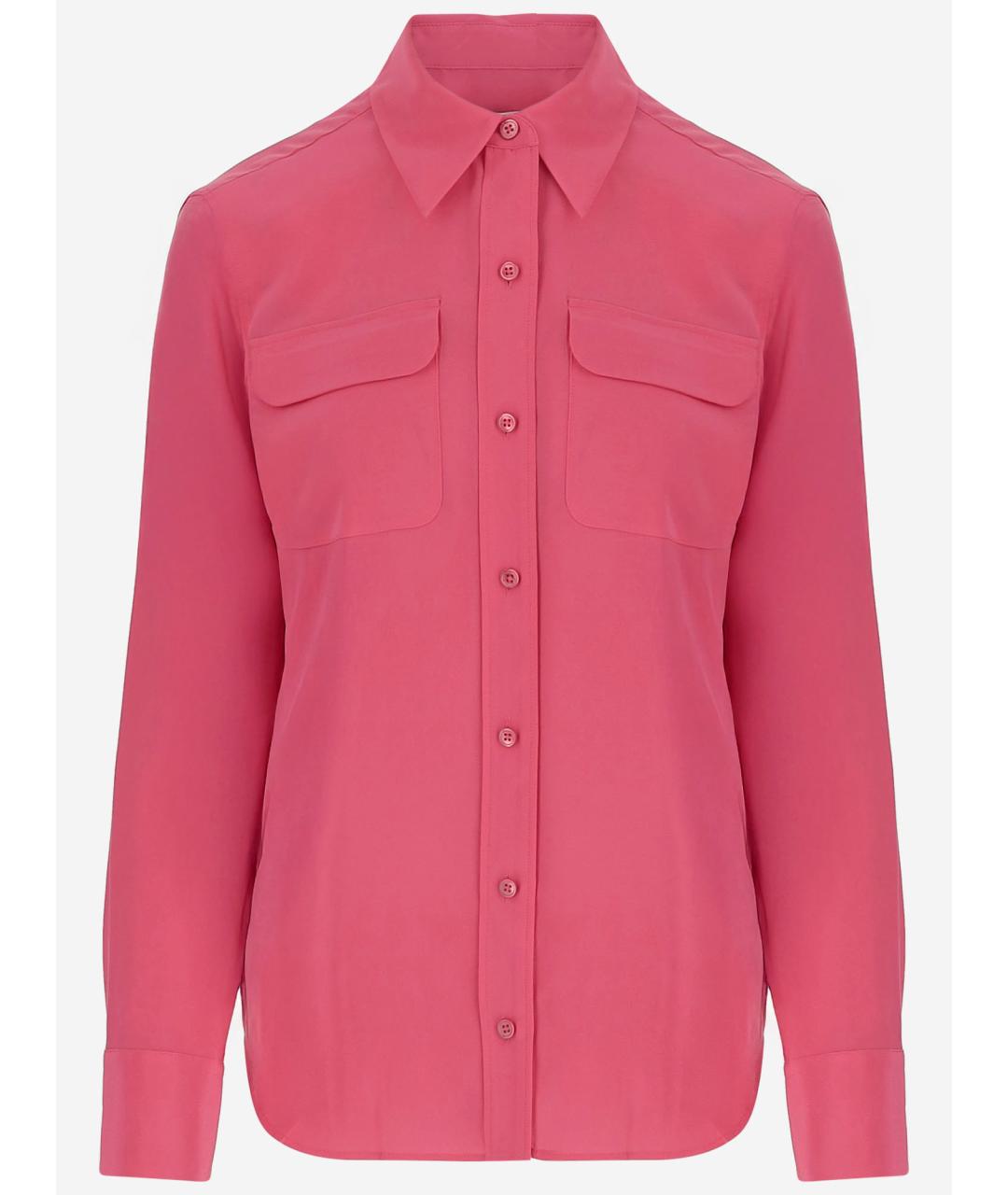 EQUIPMENT Розовая шелковая рубашка, фото 4