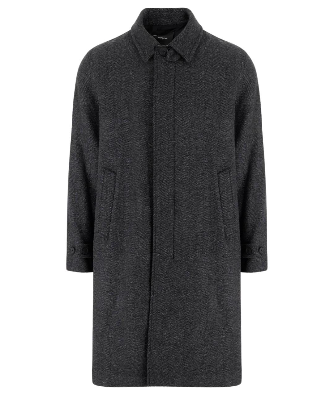 VINCE Серое шерстяное пальто, фото 1