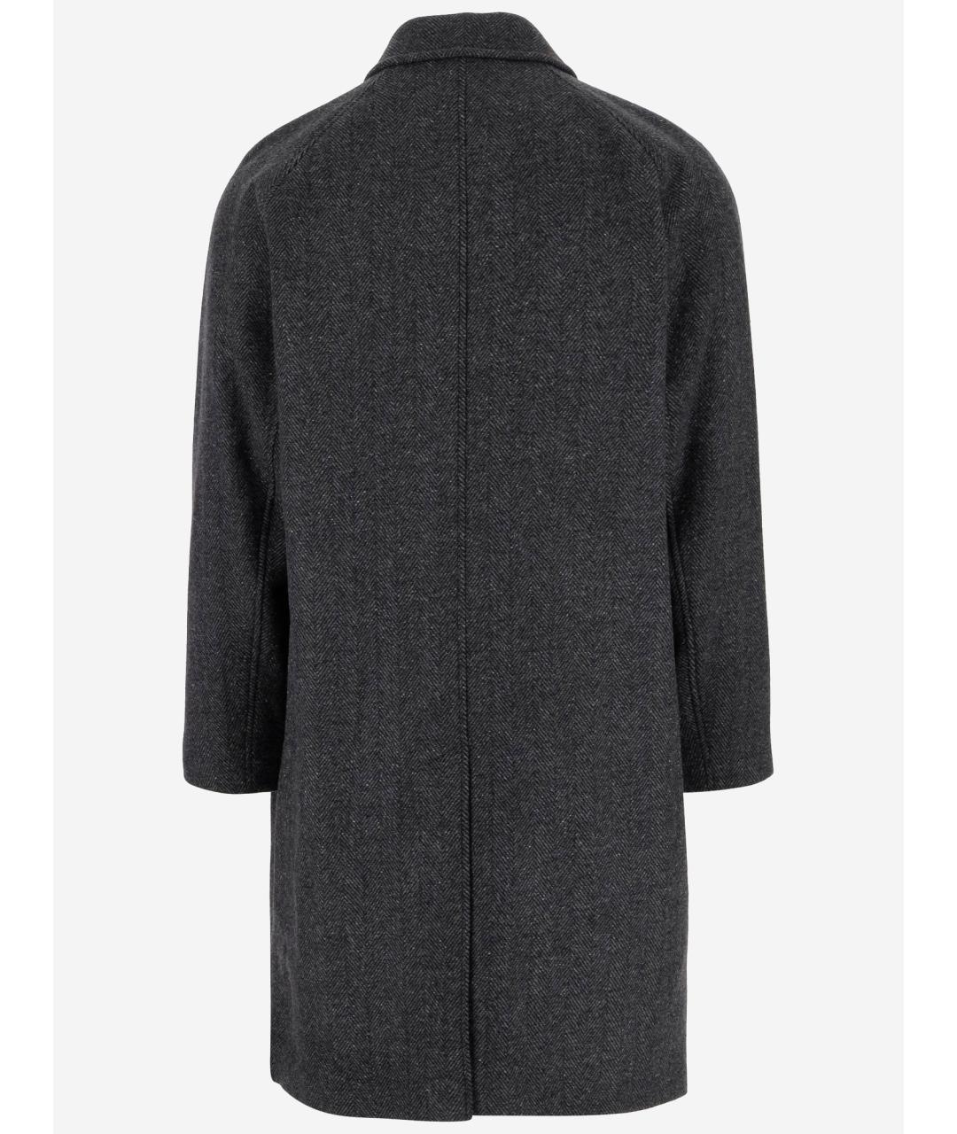 VINCE Серое шерстяное пальто, фото 2