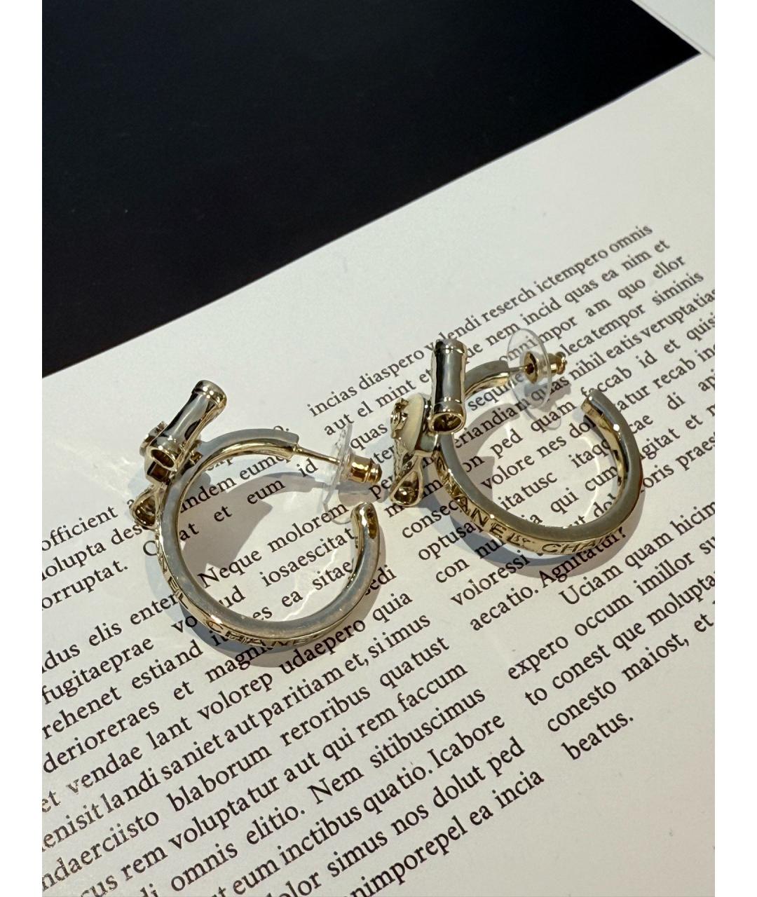 CHANEL Золотые металлические серьги, фото 2