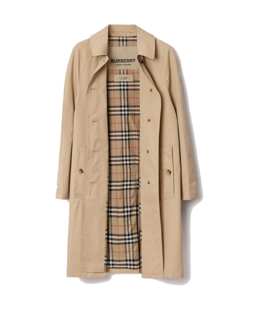 BURBERRY Бежевый хлопковый тренч/плащ, фото 3