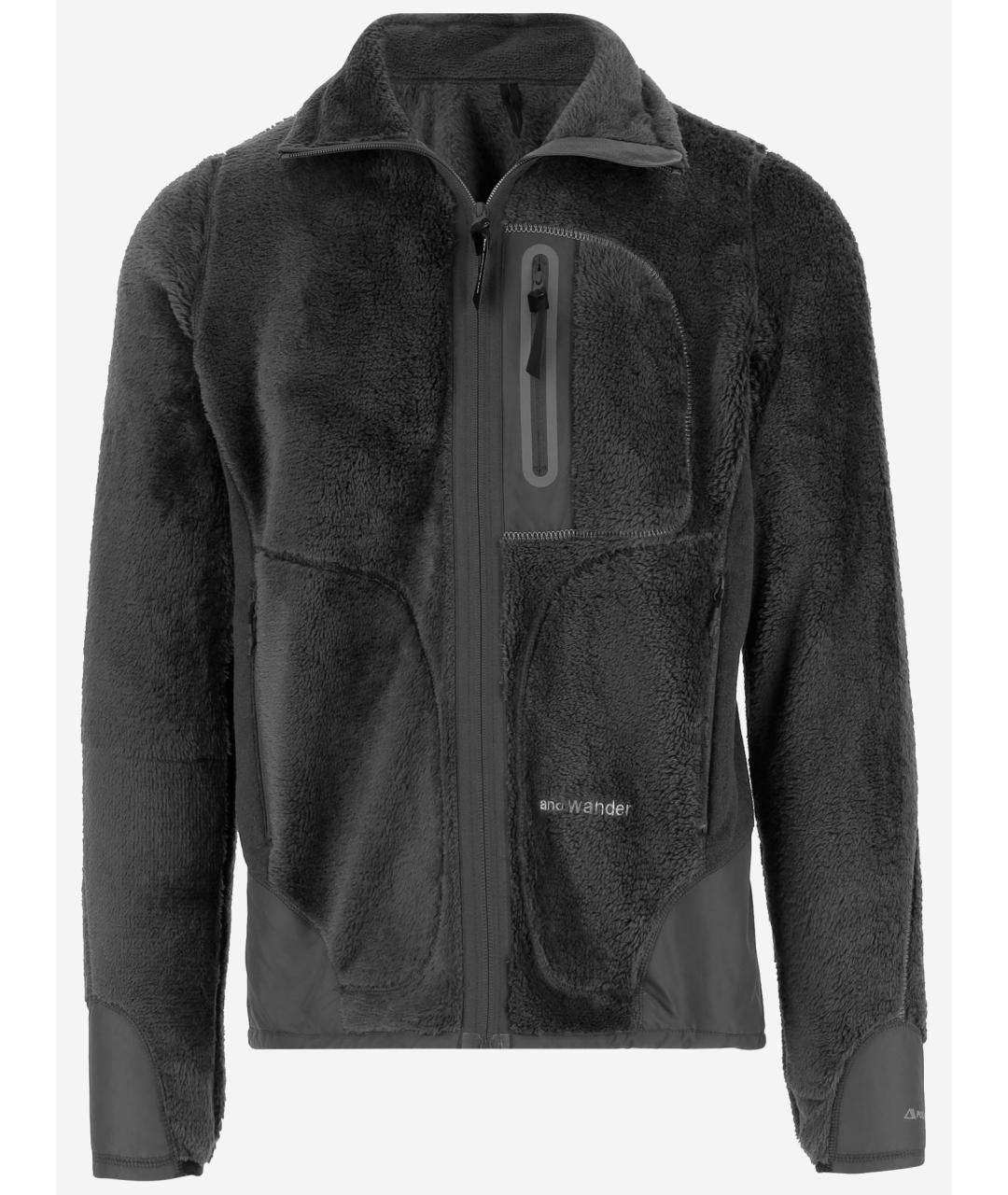 AND WANDER Антрацитовая полиэстеровая куртка, фото 4