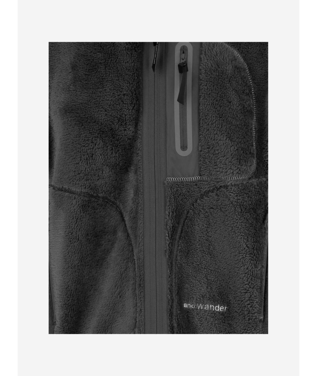 AND WANDER Антрацитовая полиэстеровая куртка, фото 3