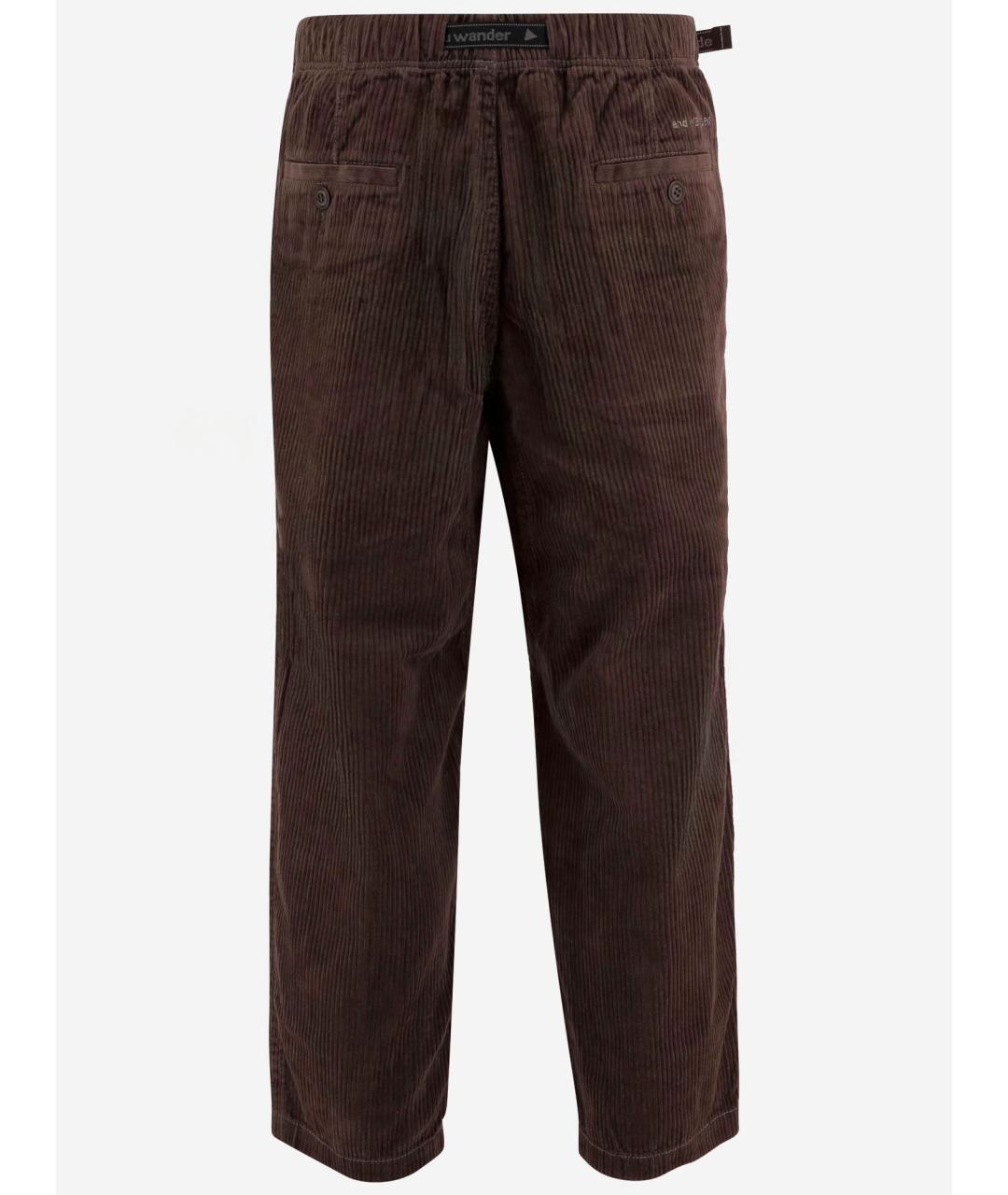 AND WANDER Коричневые хлопковые повседневные брюки, фото 2