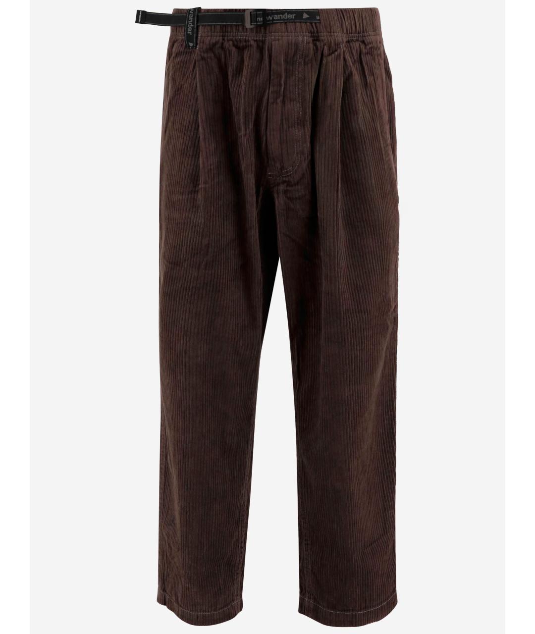 AND WANDER Коричневые хлопковые повседневные брюки, фото 4
