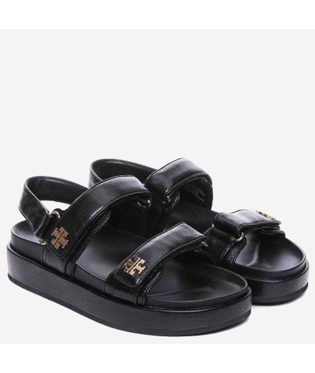 TORY BURCH Черные кожаные сандалии, фото 3