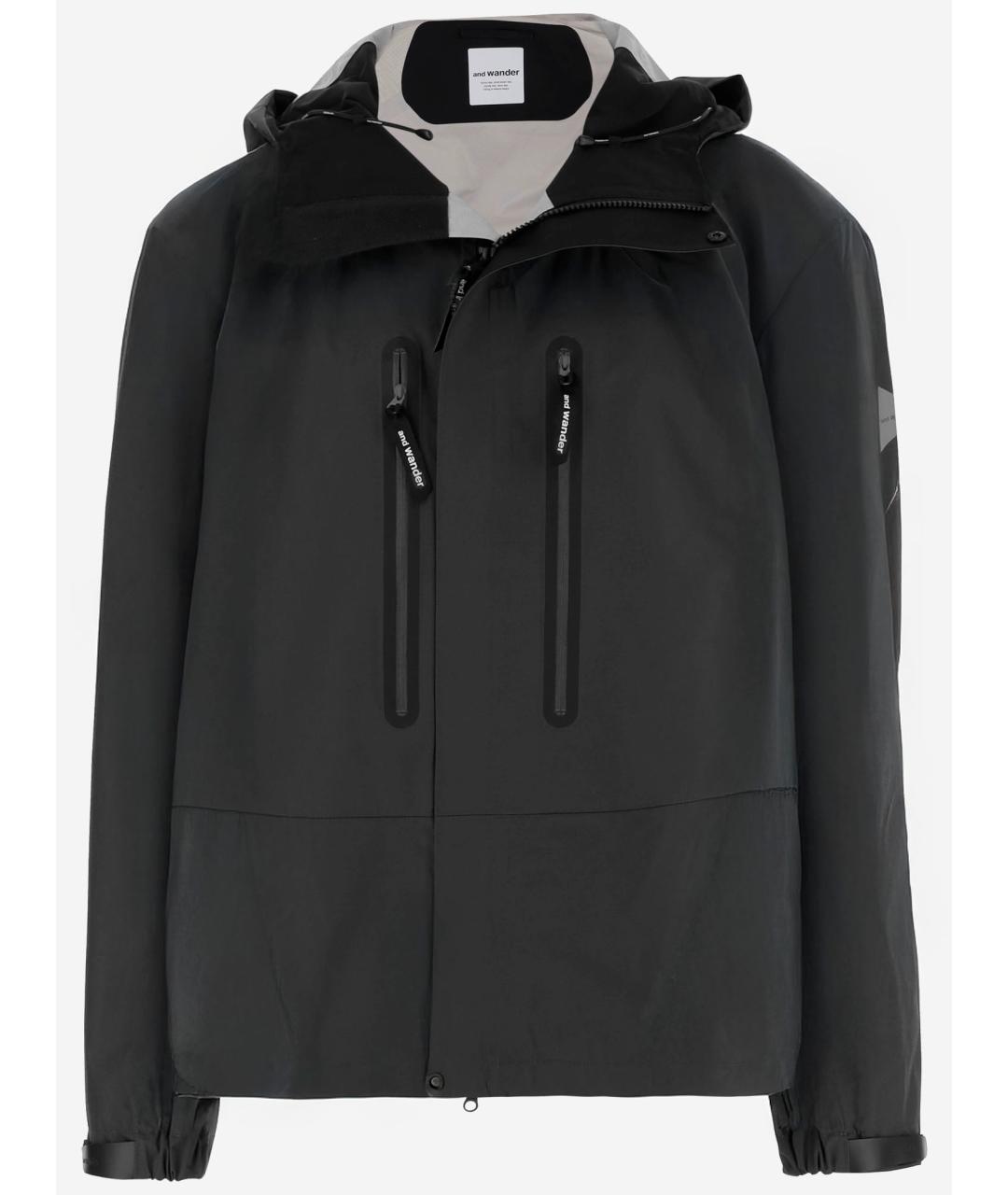 AND WANDER Черная полиамидовая куртка, фото 4