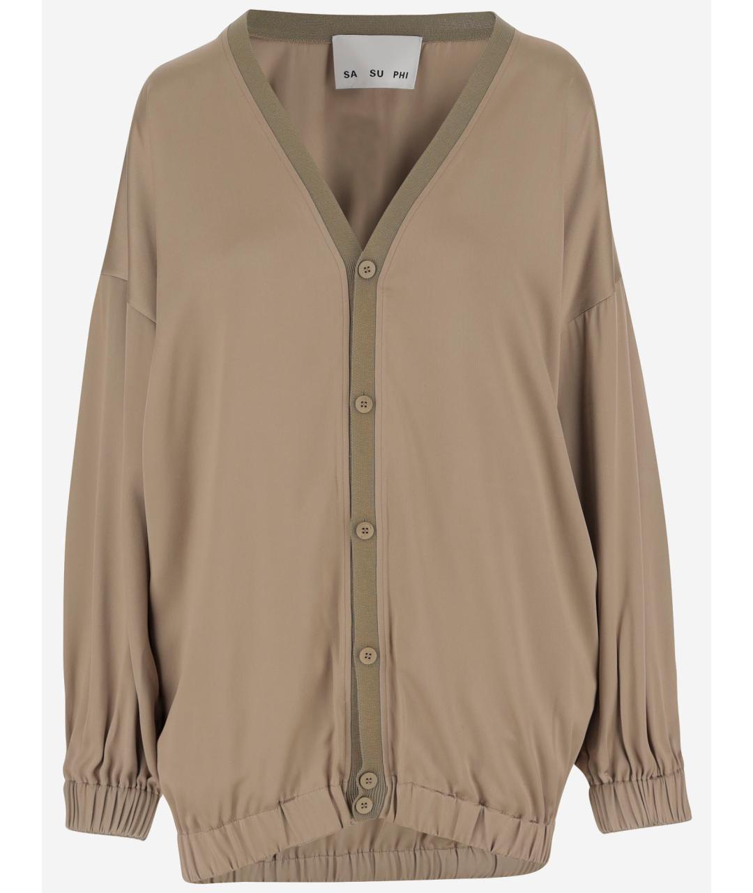 Sa Su Phi Бежевый шелковый кардиган, фото 4