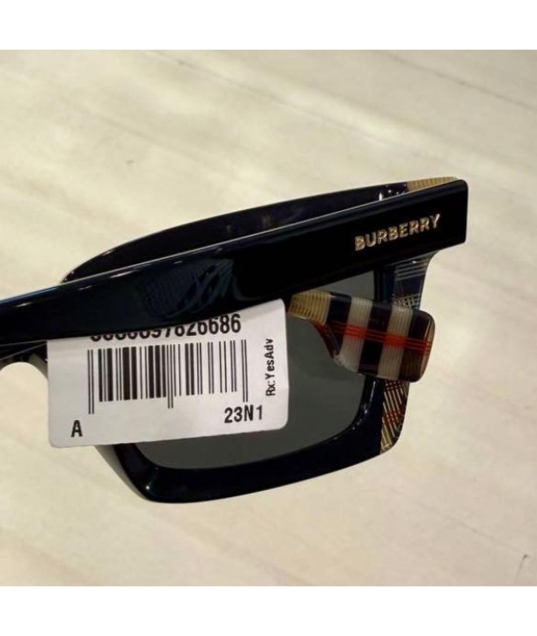 BURBERRY Черные пластиковые солнцезащитные очки, фото 3